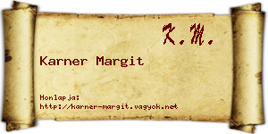 Karner Margit névjegykártya